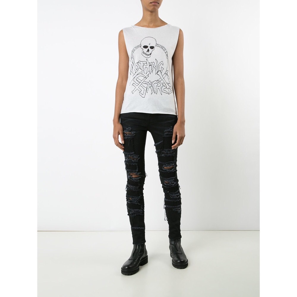 Black Patch R13 Alison Skinny Ripped Punk Jeans - Picture 3 of 6